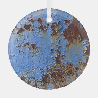 Metal and blue paint texture. glass tree decoration