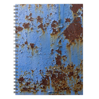 Metal and blue paint texture. notebook