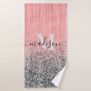 Metal and Glitter Bath Towel Set