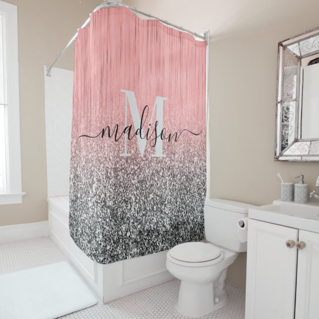 Metal and Glitter Shower Curtain (In Situ)