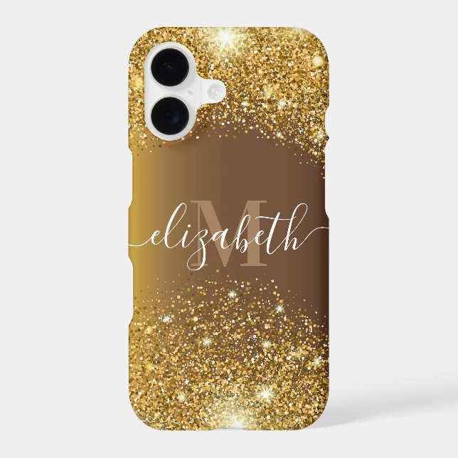 Metal and Golden Glitter iPhone Case (Back)