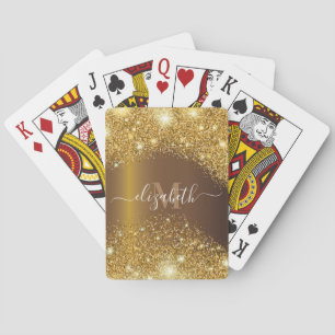 Metal and Golden Glitter Playing Cards
