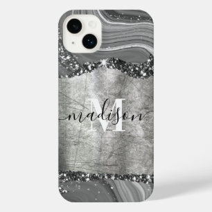 Metal and Silver Marble iPhone 14 Plus Case