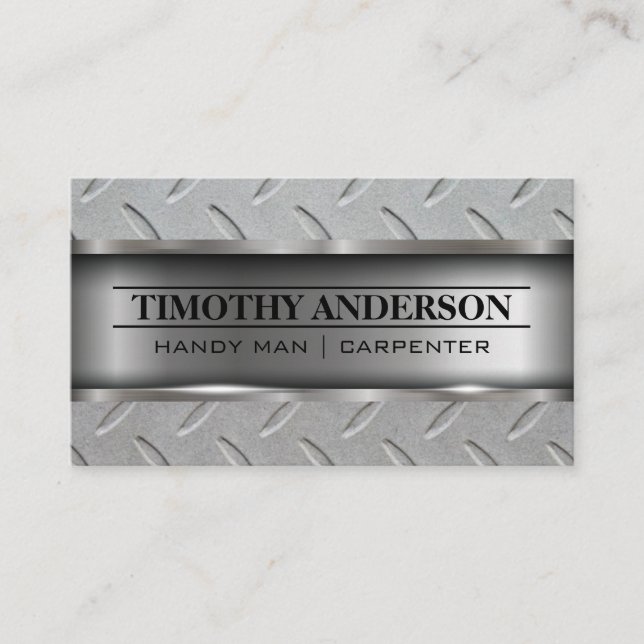 Metal and Steel Pattern Business Card (Front)