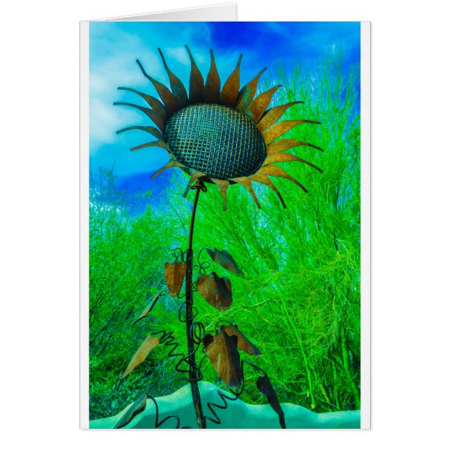 Metal Art Sunflower Colourful Background (Front)