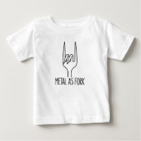 Metal as Fork Black Line Devil Horns