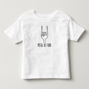 Metal as Fork Black Line Devil Horns Toddler T-Shirt