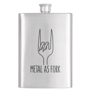 Metal as Fork Funny Rock On Kitchen Design Hip Flask