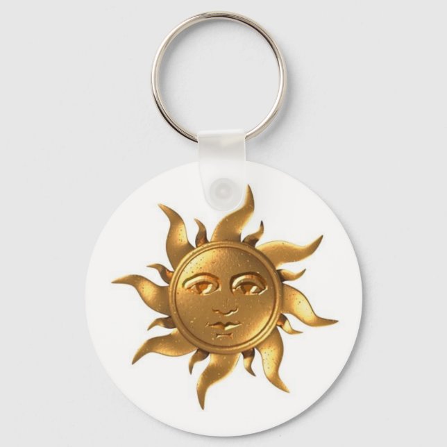 Metal-Aztec-Sun Key Chain (Front)