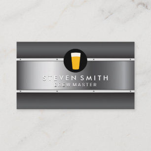 Metal Background Beer Icon Business Card