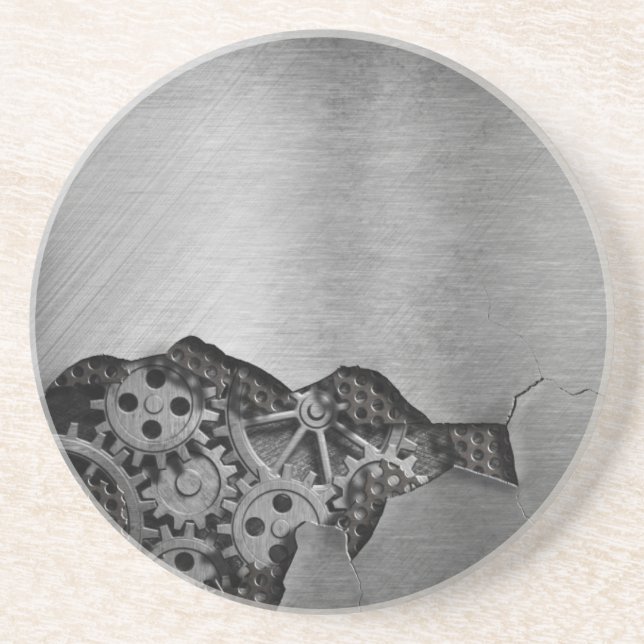 Metal background with mechanical damage coaster (Front)