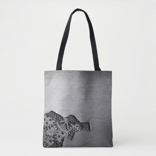 Metal background with mechanical damage tote bag (Front)