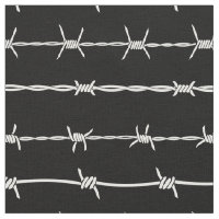 Metal barbed wire fence black white modern