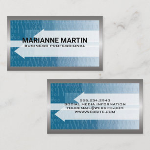 Metal Border   Binary Code Tech Background Business Card