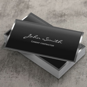 Metal Border Cement Contractor Business Card