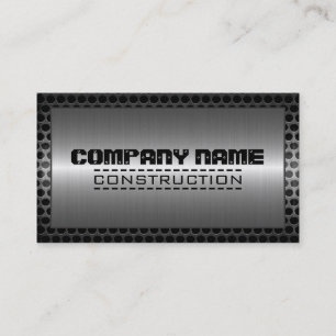 Metal Border Construction Elegant Steel Look #11 Business Card
