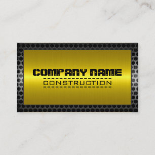 Metal Border Construction Elegant Steel Look #12 Business Card