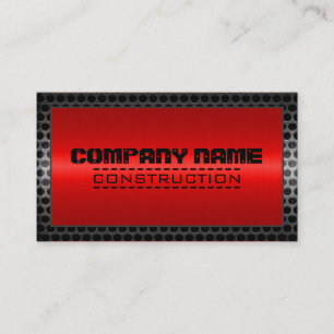 Metal Border Construction Elegant Steel Look #24 Business Card