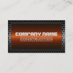 Metal Border Construction Elegant Steel Look #50 Business Card