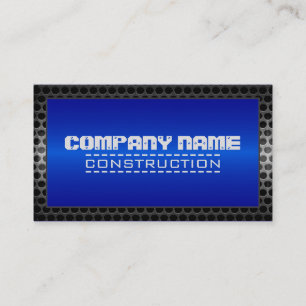 Metal Border Construction Elegant Steel Look #56 Business Card