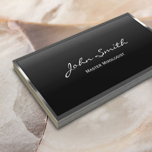 Metal Border Mixologist Bartender Bar Business Card