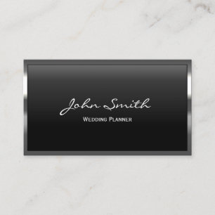 Metal Border Wedding Planner Business Card
