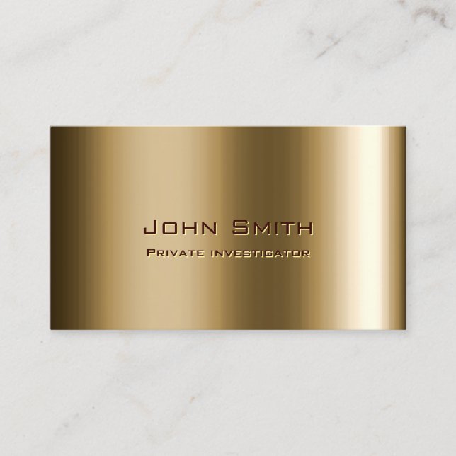 Metal Bronze Investigator Business Card (Front)