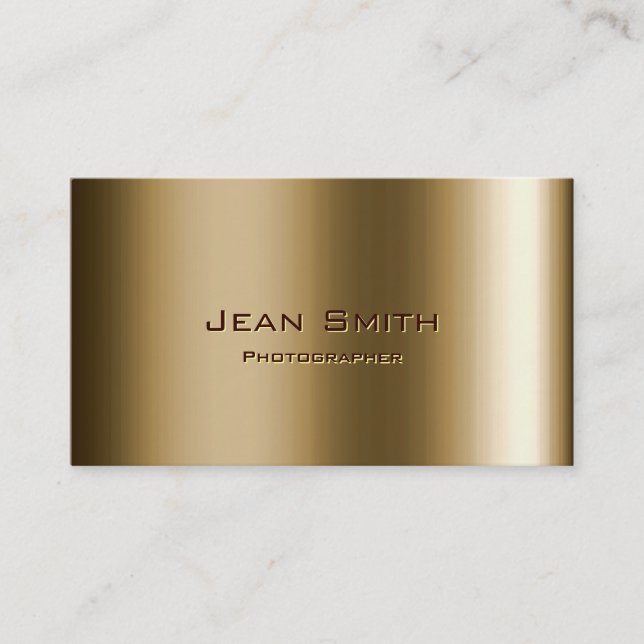 Metal Bronze Photographer Business Card (Front)