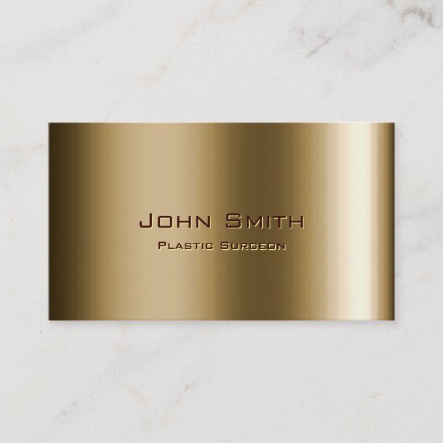 Metal Bronze Plastic Surgeon Business Card (Front)