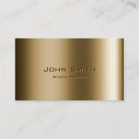 Metal Bronze Stock Broker Business Card