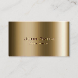 Metal Bronze Stock Broker Business Card