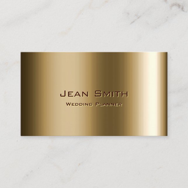 Metal Bronze Wedding Planner Business Card (Front)