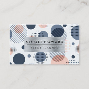 Metal Brushed Frame   Abstract Digital Geometric Business Card