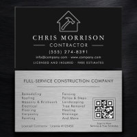 Metal Building Construction Black Silver QR Code