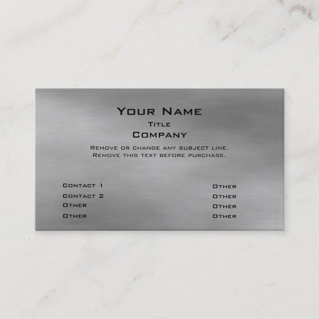 Metal Business Card 2.0 -silver (Front)