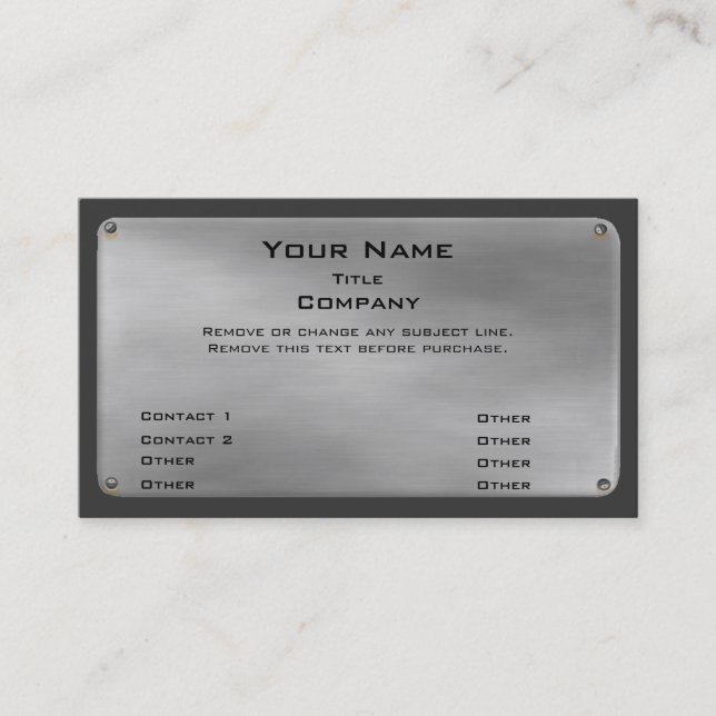 Metal Business Card II -silver- (Front)