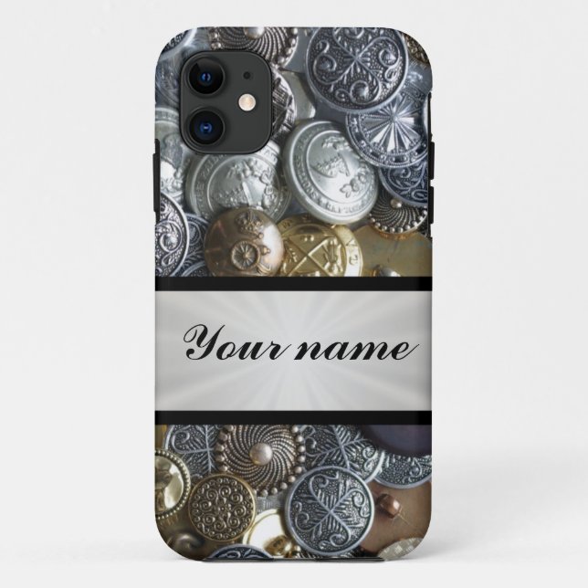 Metal Button Collection Case-Mate iPhone Case (Back)
