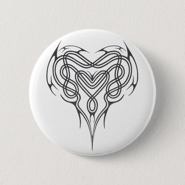 Metal Celtic Heart Knot 6 Cm Round Badge (Front)