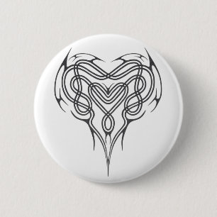 Metal Celtic Heart Knot 6 Cm Round Badge