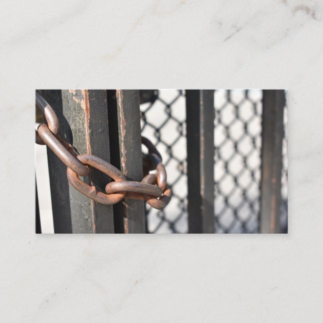 Metal Chain Link Fence Original NYC Photograph Business Card (Front)