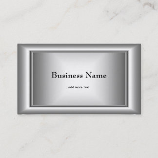 Metal Chrome Elegant Black & White Style Silver 5 Business Card