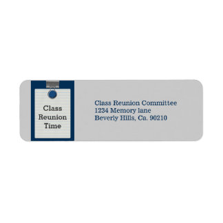 Metal Clip Notepaper Blue Class Reunion