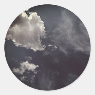 Metal cloud classic round sticker