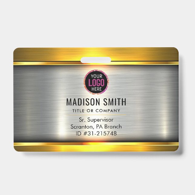 METAL Company Logo ID Employee  Badge (Front)