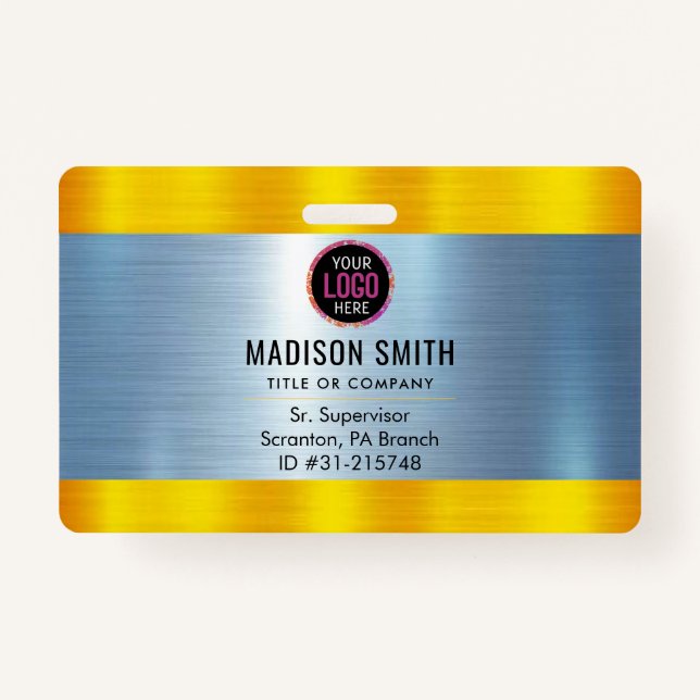 METAL Company Logo ID Employee  ID Badge (Front)