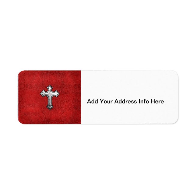 Metal Cross on Red Leather (Front)