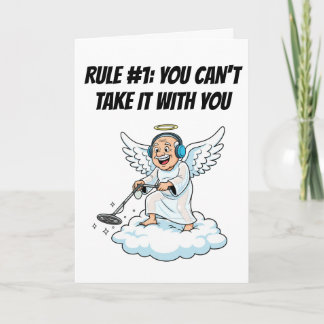 Metal Detecting Angel Heaven Birthday Joke Card
