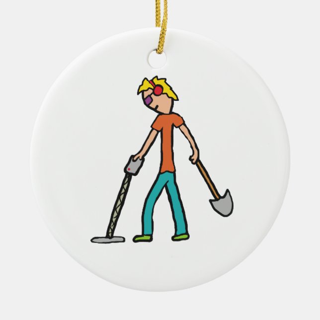 Metal Detecting Ceramic Tree Decoration (Front)