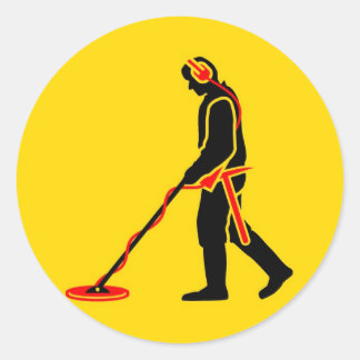 Metal Detecting Classic Round Sticker