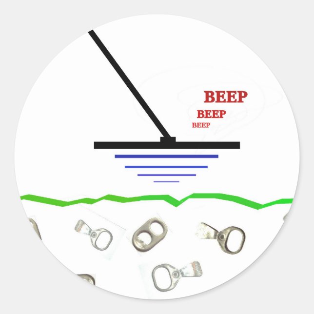 Metal Detecting Classic Round Sticker (Front)